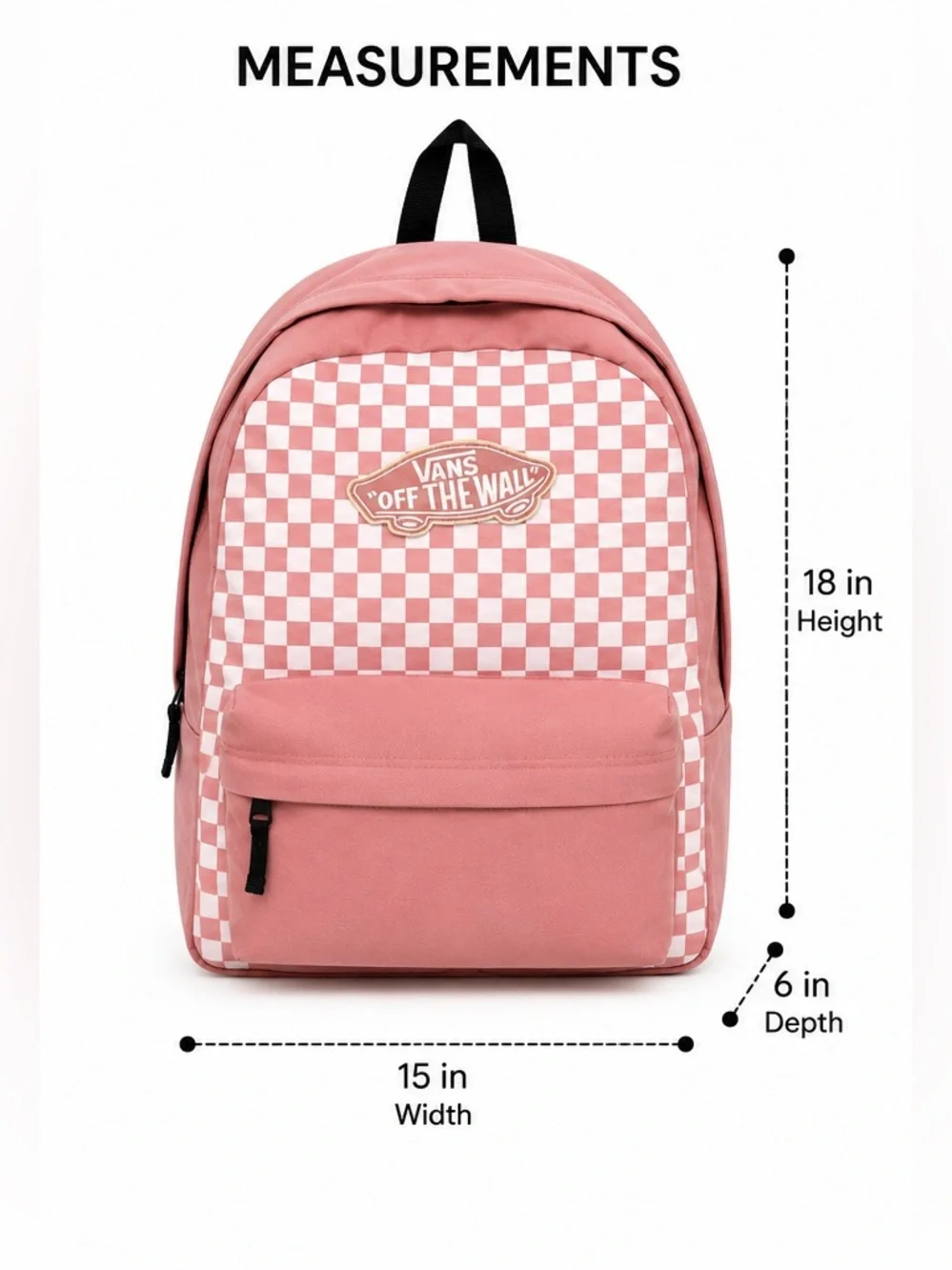 Vans Pink Realm Checkerboard Off The Wall Backpack School Travel Book Laptop Bag